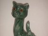 Aller Vale 12ins forward facing Cat, turquoise glaze