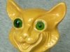Aller Vale Tiny Tim Cat in yellow glaze, probably replacement eyes