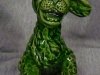 z Aller Vale model of a Happy Dog, green glaze 6ins