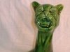 Watcombe Yowling Cat, 12ins, green glaze