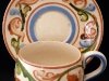 Aller Vale Pottery Cup & Saucer with B1 scroll pattern