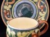 Aller Vale Pottery Cup & Saucer with B3 scroll pattern