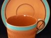 Watcombe Pottery terracotta Cup & Saucer with celeste colouring