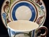 Aller Vale Pottery unusual-shape Cup & Saucer with B1 scroll pattern