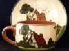 Tor Vale Pottery Cup and Saucer with distinctive Cottage