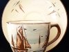 Devonshire Pottery Cup and Saucer with Boat design
