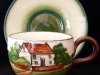 Watcombe Pottery Cup and Saucer with Cottage