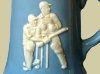 Dartmouth Pottery.-blue-cricketer-sporting-tankard