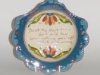 Longpark Pottery Plate with scalloped edge and scandy pattern