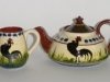 Longpark Pottery Teapot and Jug with black cockerel