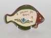 Longpark Pottery Tray in the shape of a fish \'plaice\' motto