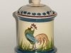 Longpark Pottery Tobacco Jar with coloured cockerel