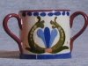 Longpark Pottery miniature 2-handed Tyg, scandy pattern