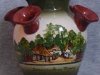 Longpark Pottery Udder Vase with faience decoration of Cockington Forge