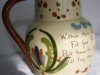 Watcombe Pottery Puzzle Jug, Scandy decoration, 8ins high (a large size)