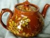 Aller Vale Teapot with a Linthorpe Pottery style pattern
