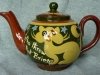 Aller Vale Teapot decorated with a Cat, and \'Mansfield\' on the reverse