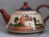 Watcombe Pottery 4-pint Teapot marked \'Gunn\'s Lynton\' on base