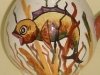 Watcombe Jug with a strange fish amongst the reeds