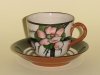 Watcombe Teacup with Alexandra rose pattern on cream ground