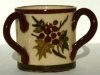 Aller Vale miniature 3-handled Tyg, with Holly